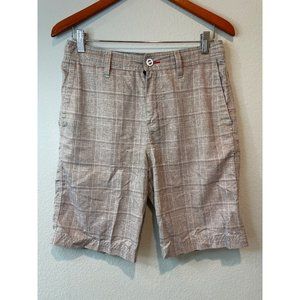 O'Neill Tan Plaid Button Back Pocket Shorts